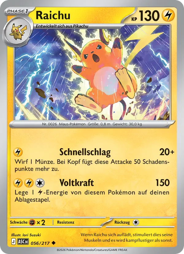 Raichu Erhabene Helden 056/217