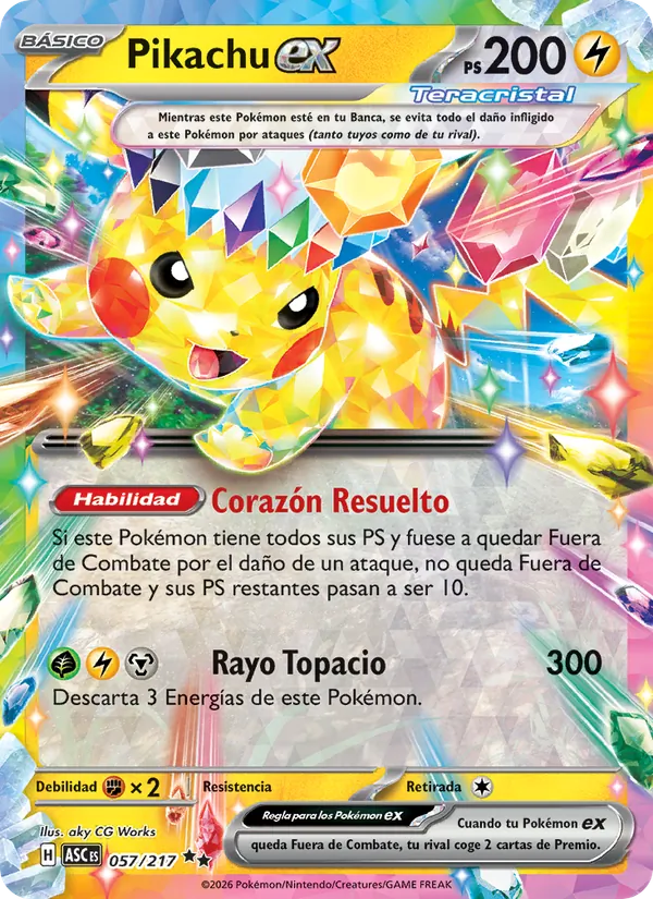 Pikachu ex Héroes Ascendentes 057/217