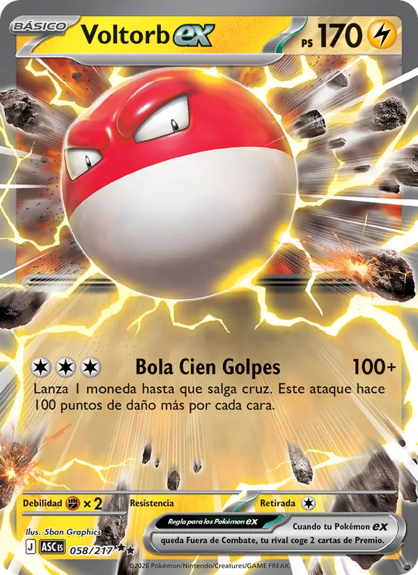 Voltorb ex Héroes Ascendentes 058/217