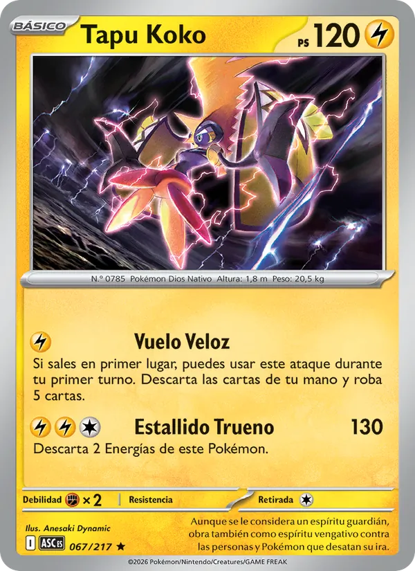 Tapu Koko Héroes Ascendentes 067/217
