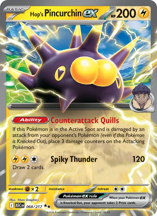 Hop's Pincurchin ex Ascended Heroes 068/217
