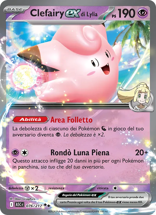 Clefairy-ex di Lylia Ascesa Eroica 076/217