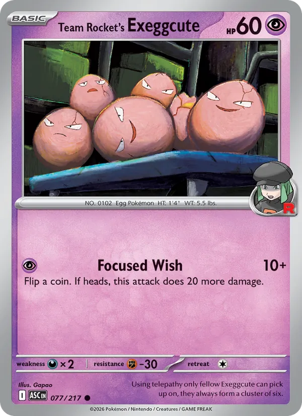 Team Rocket's Exeggcute Ascended Heroes 077/217