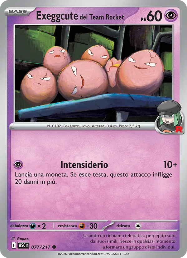 Exeggcute del Team Rocket Ascesa Eroica 077/217