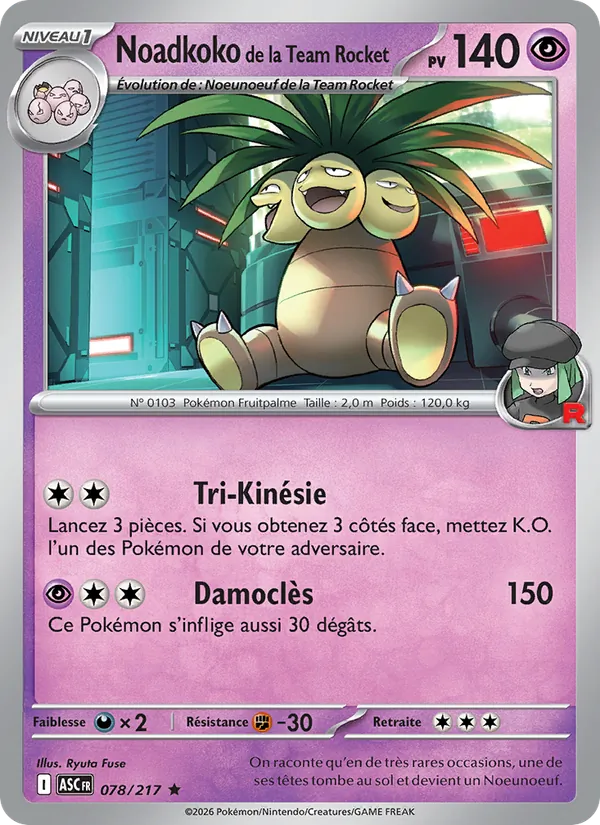 Noadkoko de la Team Rocket Héros Transcendants 078/217