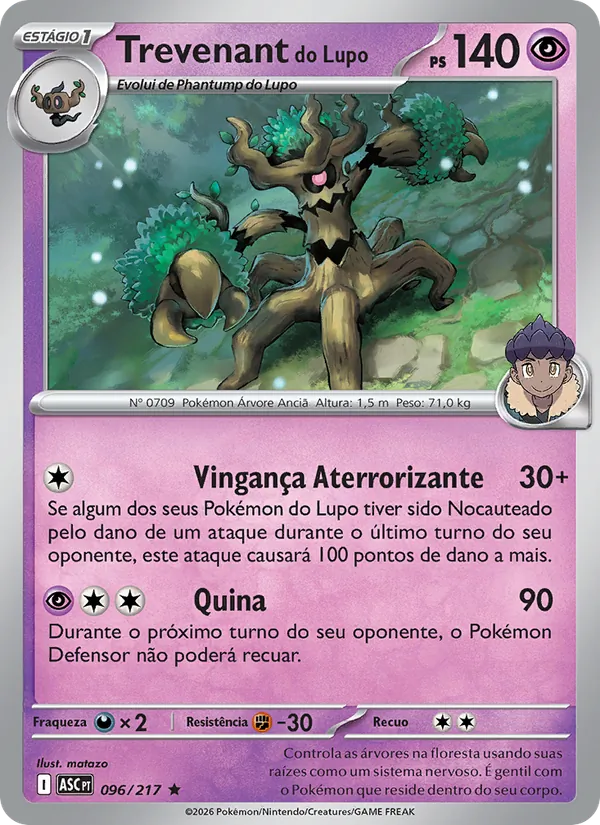 Trevenant do Lupo Heróis Excelsos 096/217