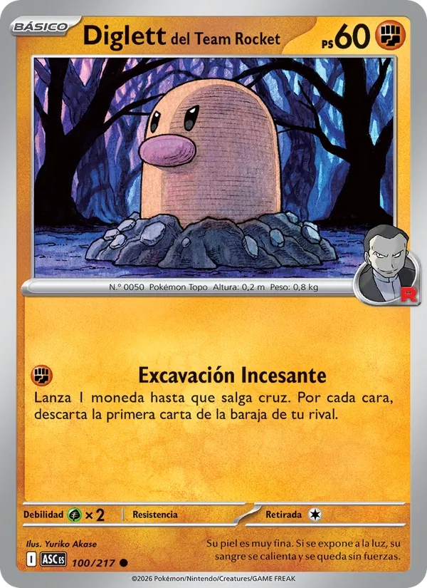 Diglett del Team Rocket Héroes Ascendentes 100/217