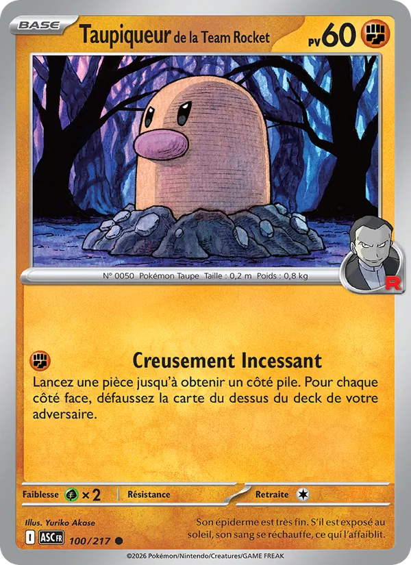 Taupiqueur de la Team Rocket Héros Transcendants 100/217