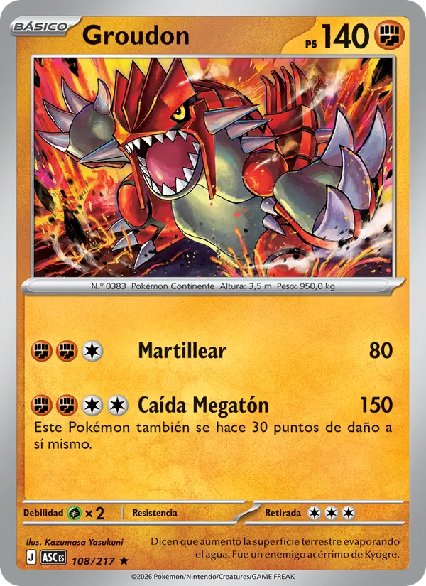 Groudon Héroes Ascendentes 108/217