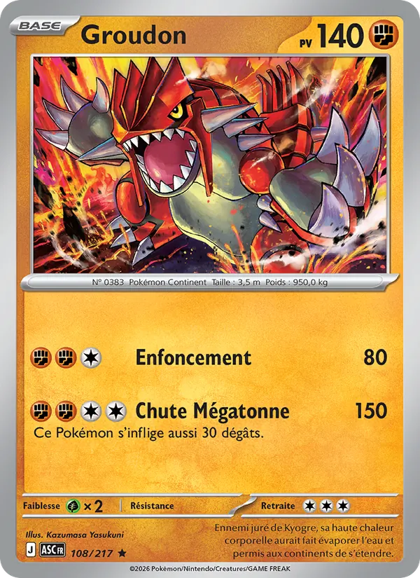 Groudon Héros Transcendants 108/217
