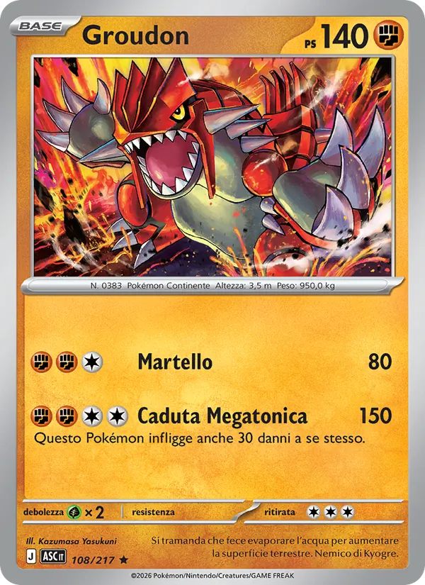 Groudon Ascesa Eroica 108/217
