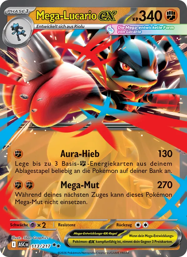 Mega-Lucario-ex Erhabene Helden 113/217