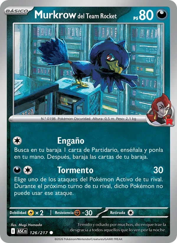 Murkrow del Team Rocket Héroes Ascendentes 126/217