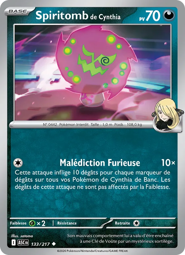 Spiritomb de Cynthia Héros Transcendants 133/217