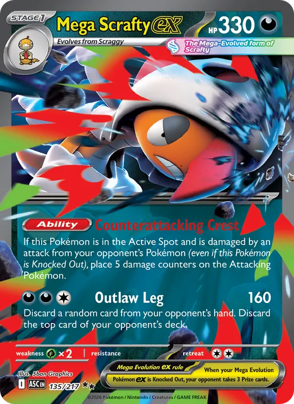 Mega Scrafty ex Ascended Heroes 135/217