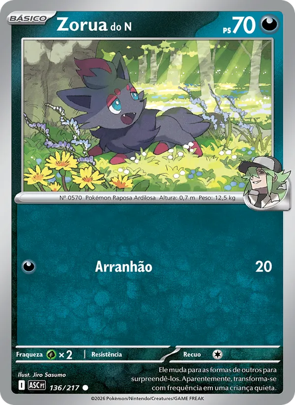 Zorua do N Heróis Excelsos 136/217