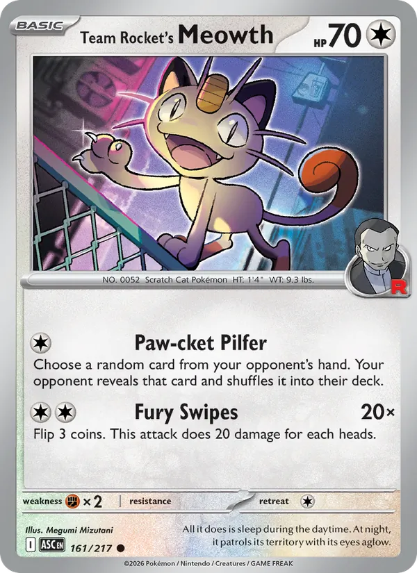Team Rocket's Meowth Ascended Heroes 161/217