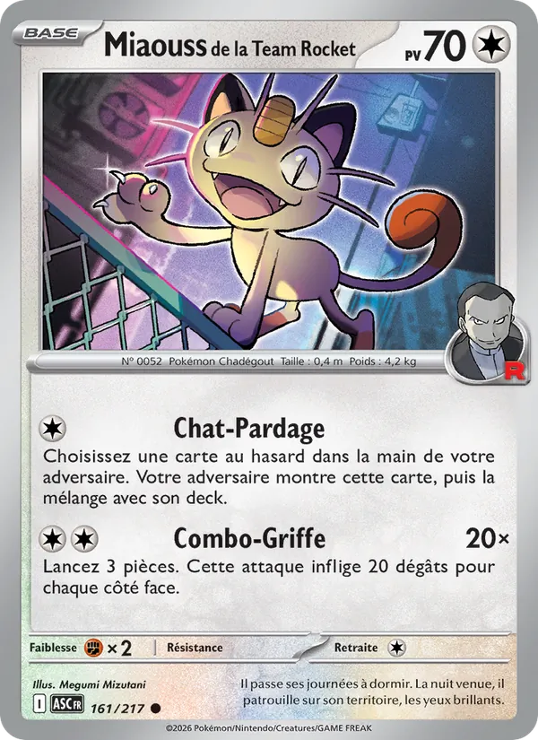 Miaouss de la Team Rocket Héros Transcendants 161/217