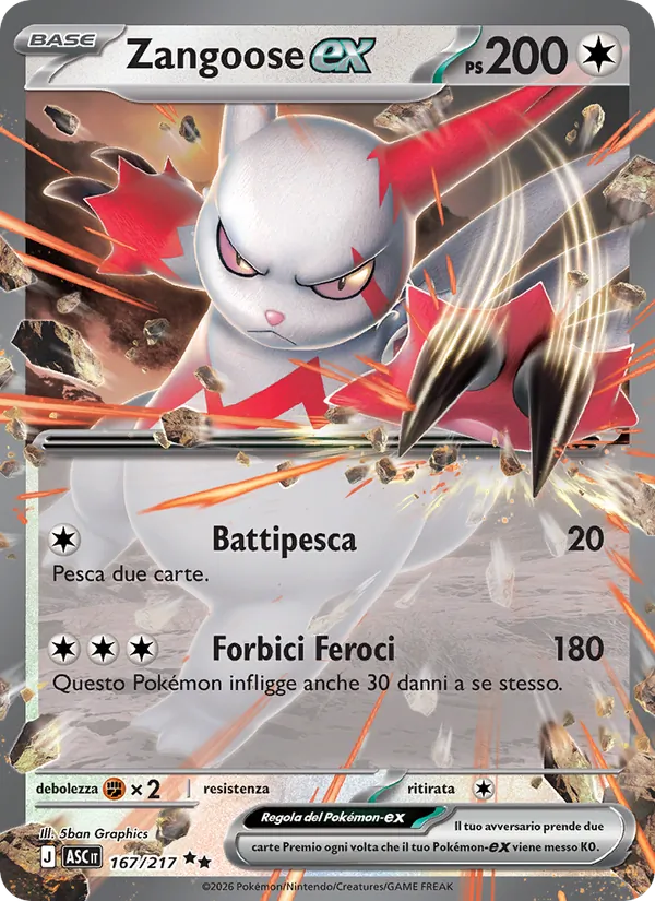 Zangoose-ex Ascesa Eroica 167/217