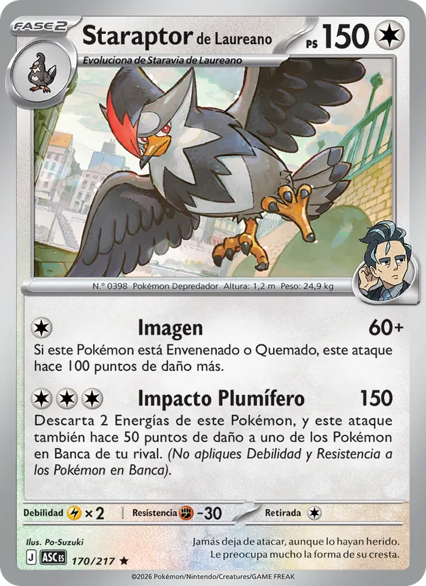 Staraptor de Laureano Héroes Ascendentes 170/217