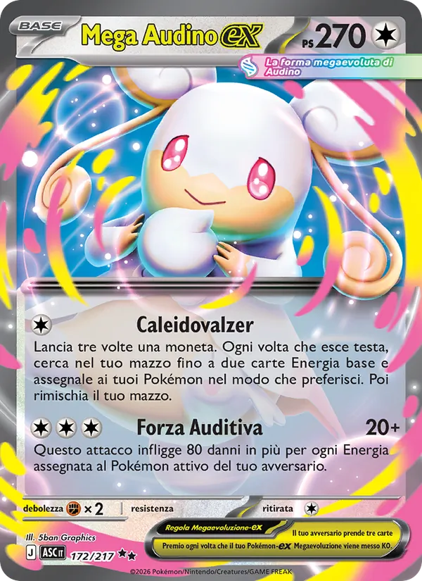 Mega Audino-ex Ascesa Eroica 172/217