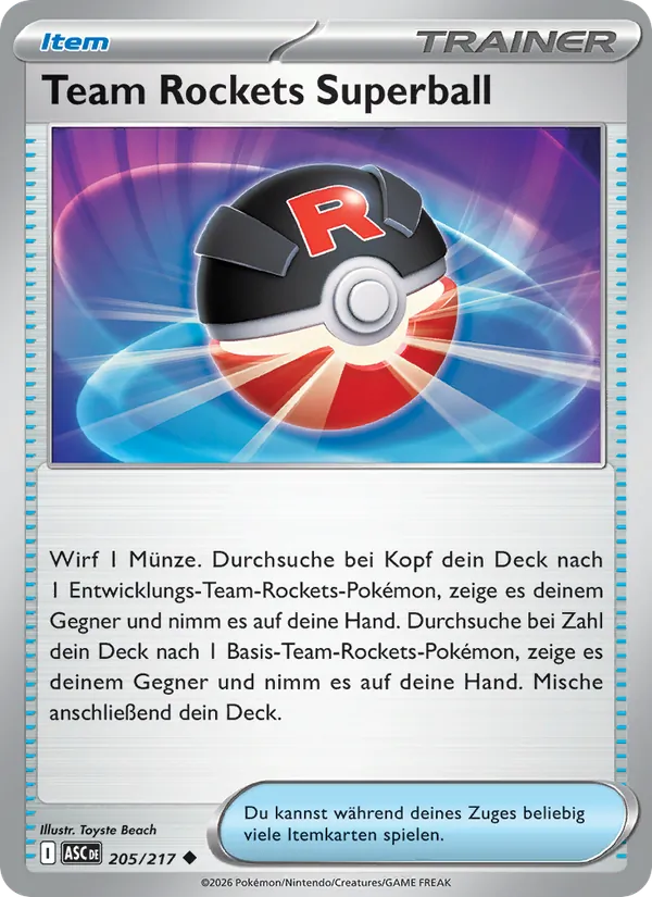 Team Rockets Superball Erhabene Helden 205/217