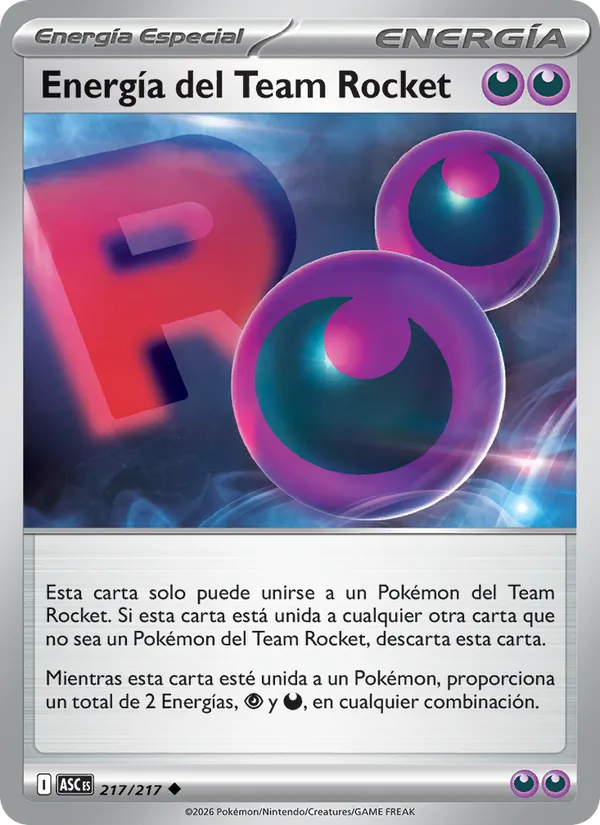 Energía del Team Rocket Héroes Ascendentes 217/217