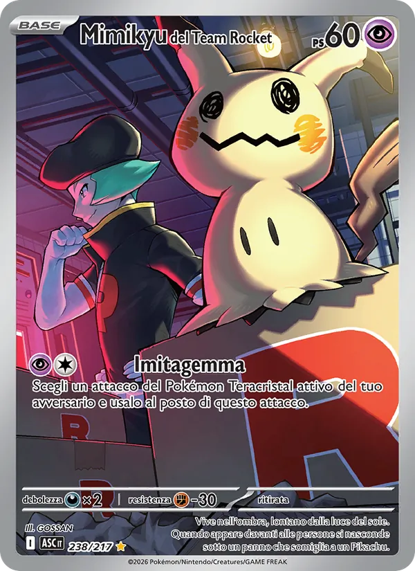 Mimikyu del Team Rocket Ascesa Eroica 238/217