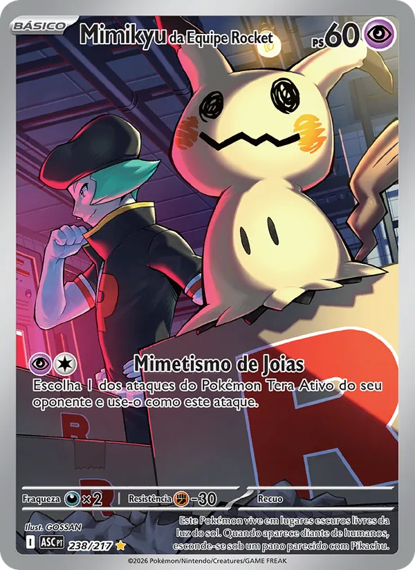 Mimikyu da Equipe Rocket Heróis Excelsos 238/217