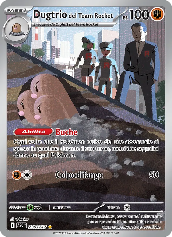 Dugtrio del Team Rocket Ascesa Eroica 239/217