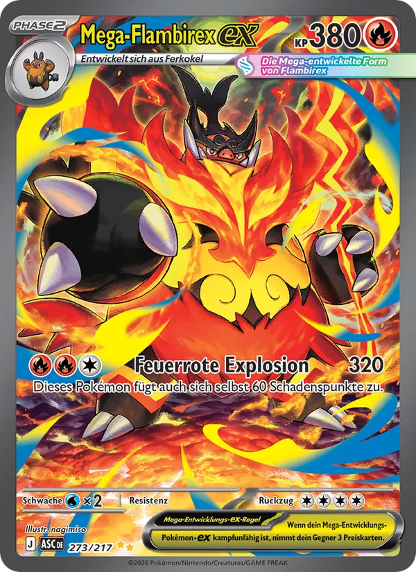 Mega-Flambirex-ex Erhabene Helden 273/217