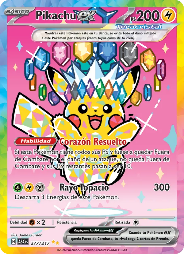 Pikachu ex Héroes Ascendentes 277/217