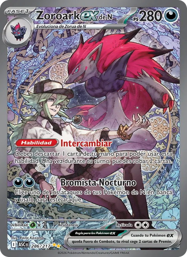 Zoroark ex de N Héroes Ascendentes 286/217
