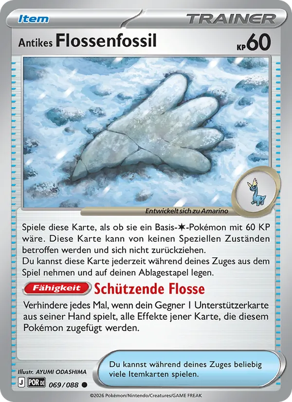 Antikes Flossenfossil Optimale Ordnung 069/88
