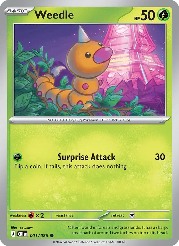 Weedle Chaos Rising 001/86