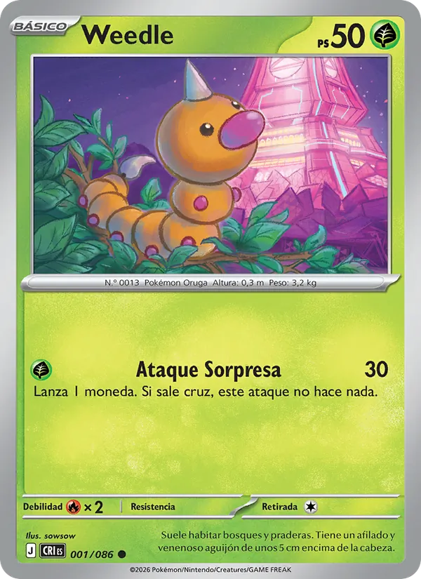 Weedle Caos Creciente 001/86