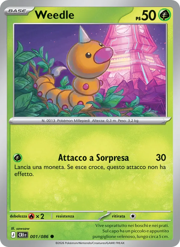 Weedle Caos Nascente 001/86
