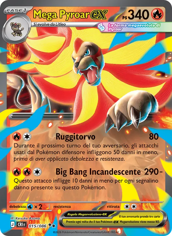 Mega Pyroar-ex Caos Nascente 015/86