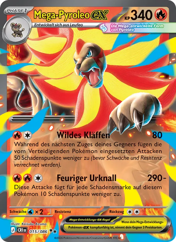 Mega-Pyroleo-ex Wachsendes Chaos 015/86