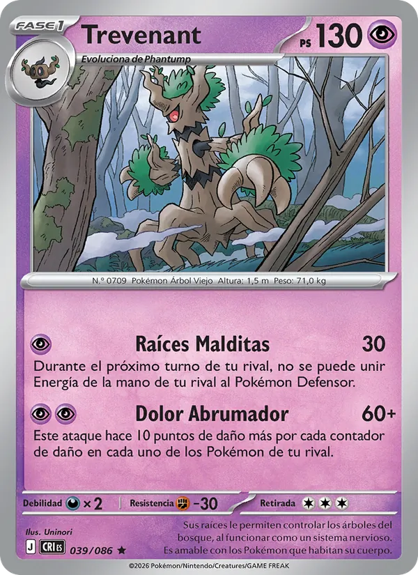 Trevenant Caos Creciente 039/86