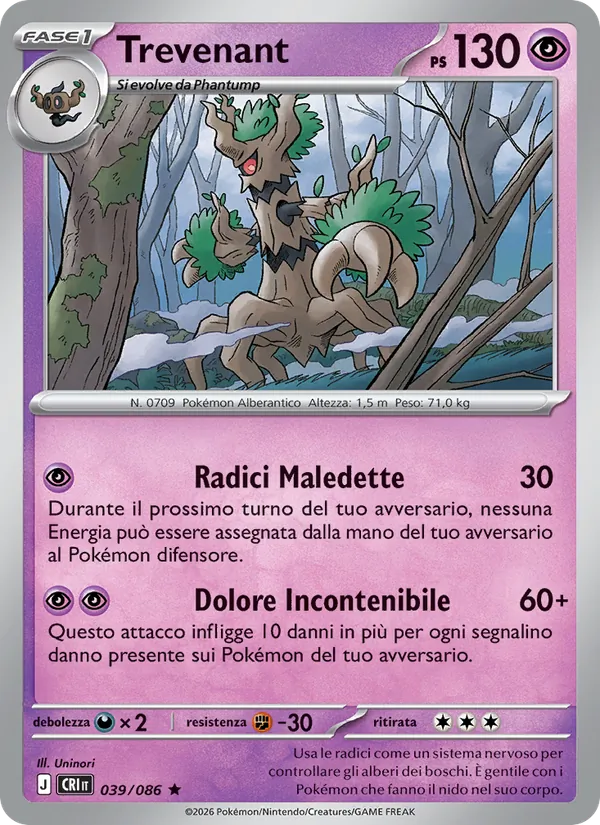 Trevenant Caos Nascente 039/86