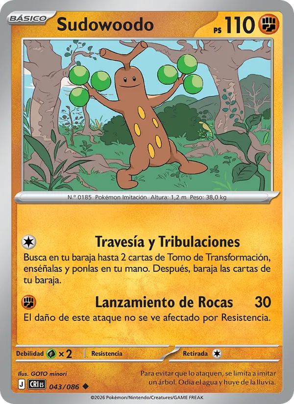 Sudowoodo Caos Creciente 043/86