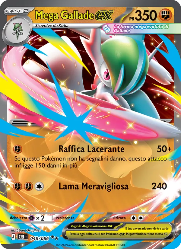 Mega Gallade-ex Caos Nascente 048/86