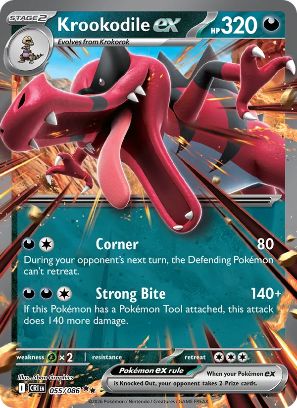 Krookodile ex Chaos Rising 055/86