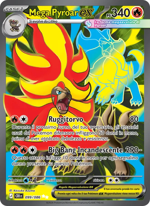 Mega Pyroar-ex Caos Nascente 099/86