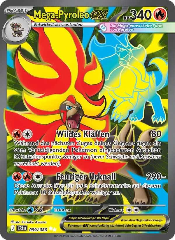 Mega-Pyroleo-ex Wachsendes Chaos 099/86