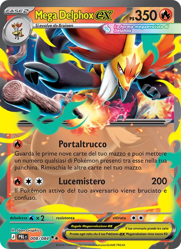 Mega Delphox-ex Buio Pesto 008/84