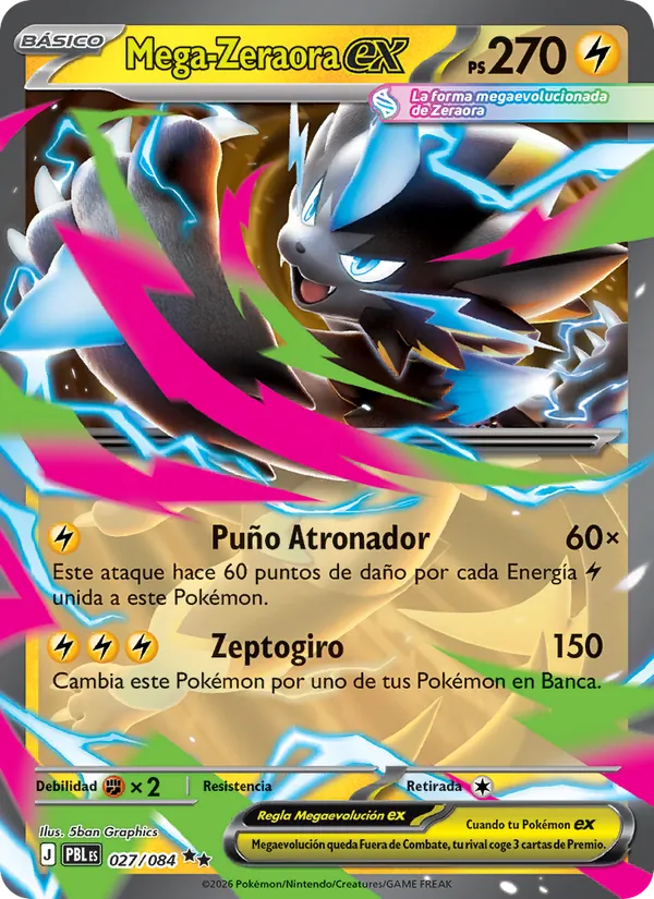 Mega-Zeraora ex Oscuridad Absoluta 027/84