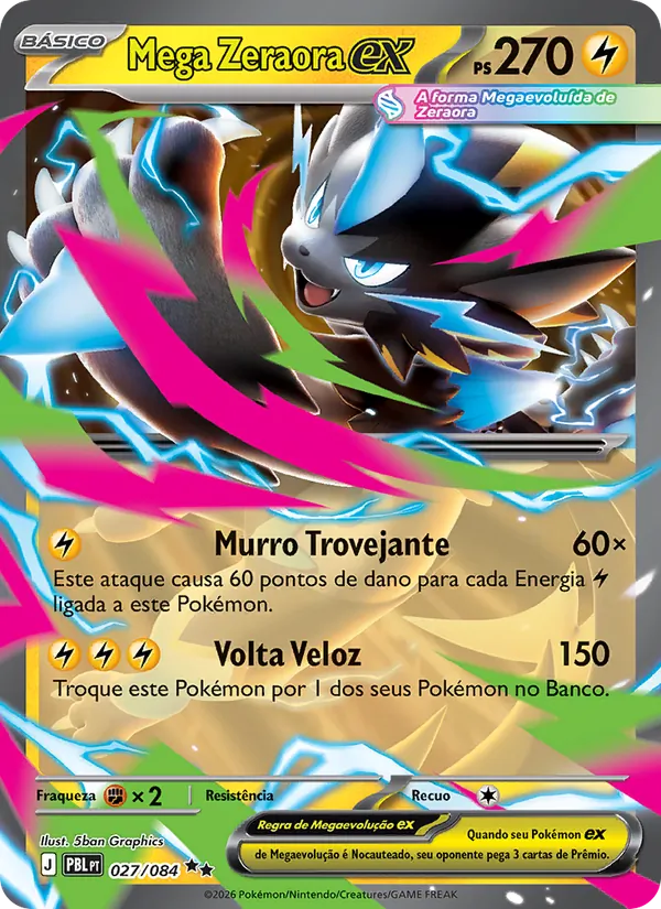 Mega Zeraora ex Escuridão Absoluta 027/84