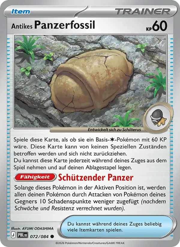 Antikes Panzerfossil Dunkelnacht 072/84